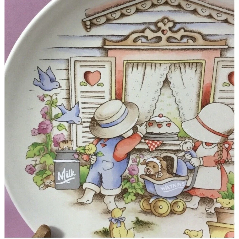 Vintage‎ Watkins Country Kids Collector's Dessert Plate #6198 Moms Are Special